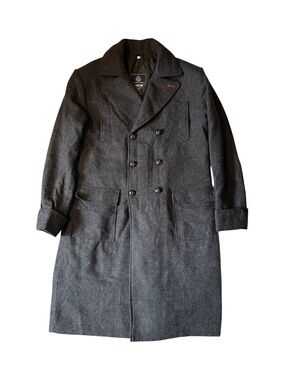 Men's Dark Gray Double-Breasted Pea Coat